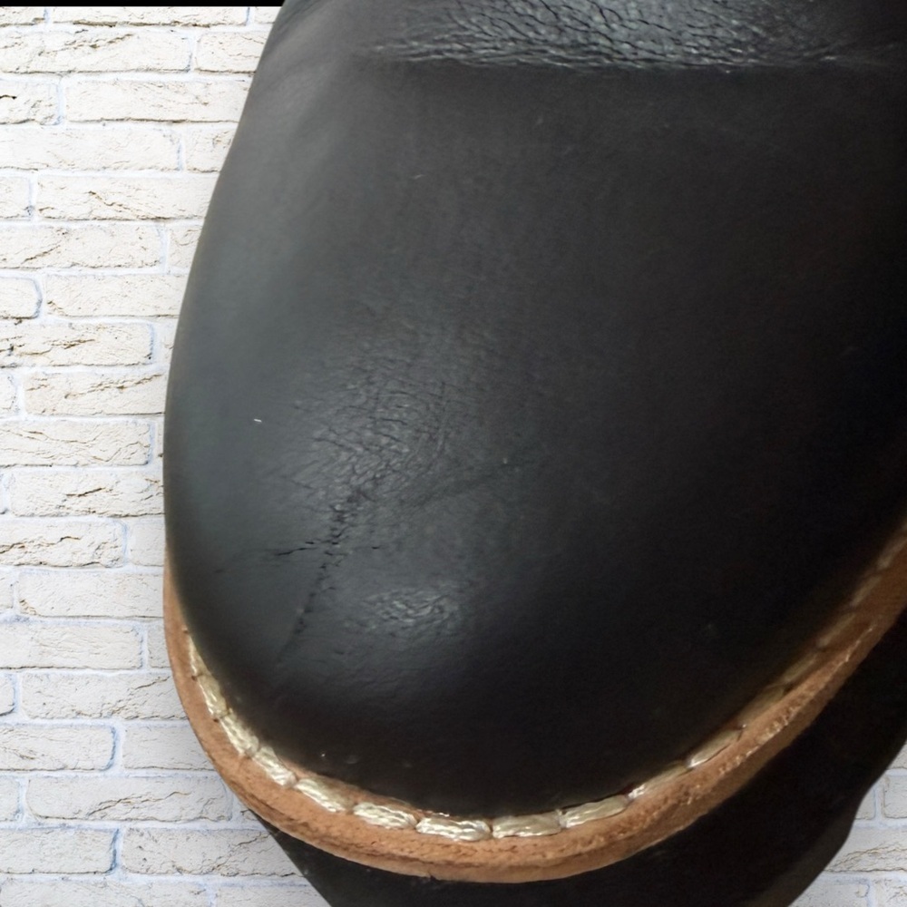 Like New Eileen Fisher Eddy Derby Black Leather Wedge Loafer Oxfords - Size 9 - Picture 7 of 7